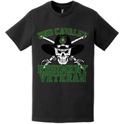 Distressed 2nd Cavalry Regiment Veteran Saber Skull T-Shirt Tactically Acquired   