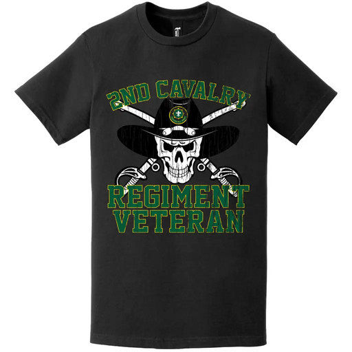 Distressed 2nd Cavalry Regiment Veteran Saber Skull T-Shirt Tactically Acquired   