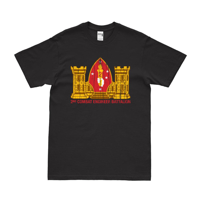 Distressed 2nd Combat Engineer Battalion (2nd CEB) Logo T-Shirt