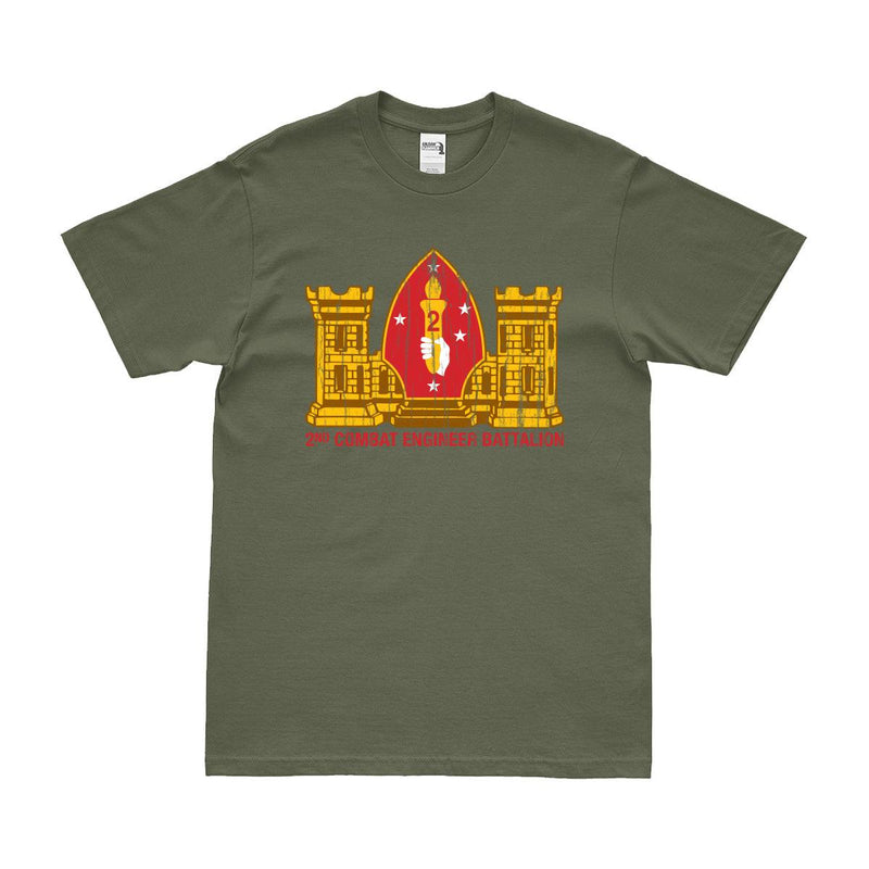 Distressed 2nd Combat Engineer Battalion (2nd CEB) Logo T-Shirt