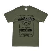U.S. Army 2nd Infantry Division Whiskey Label T-Shirt Tactically Acquired Military Green Small 