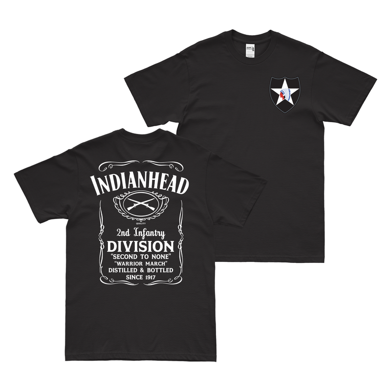 Double-Sided 2nd Infantry Division Whiskey Label T-Shirt