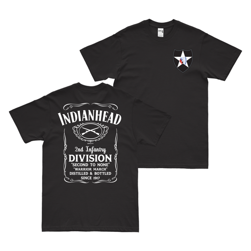 Double-Sided 2nd Infantry Division Whiskey Label T-Shirt Tactically Acquired Black Small 