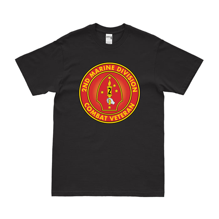 2nd Marine Division Combat Veteran Logo Emblem T-Shirt Tactically Acquired Small Black 