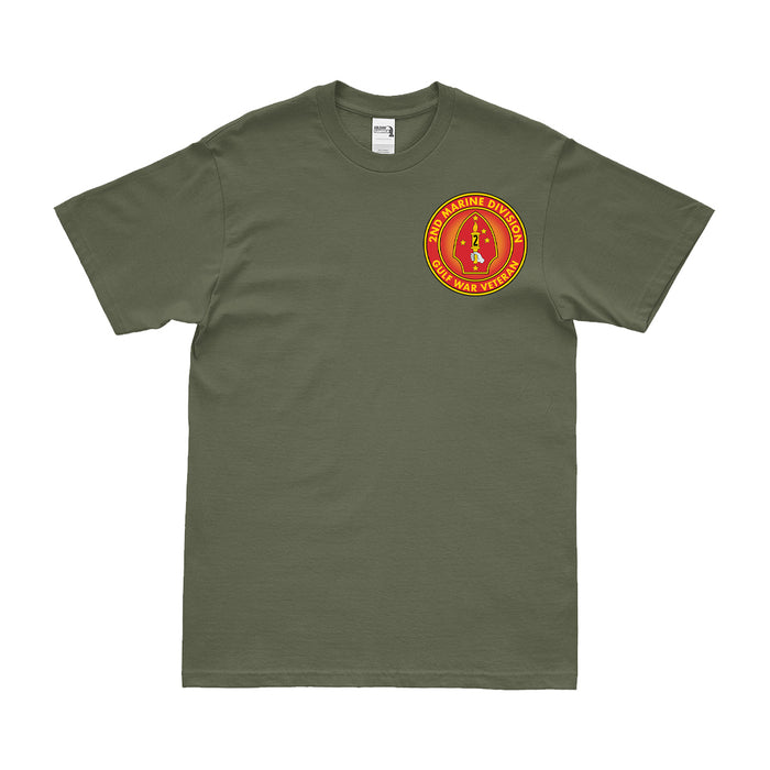 2nd Marine Division Gulf War Veteran Left Chest T-Shirt Tactically Acquired Small Military Green 