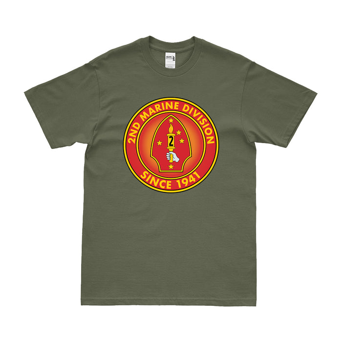 2nd Marine Division Since 1941 Legacy Emblem T-Shirt Tactically Acquired Small Military Green 