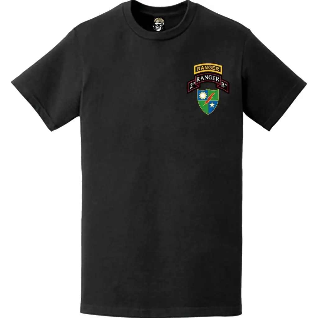 2nd Ranger Battalion Scroll Left Chest T-Shirt Tactically Acquired   