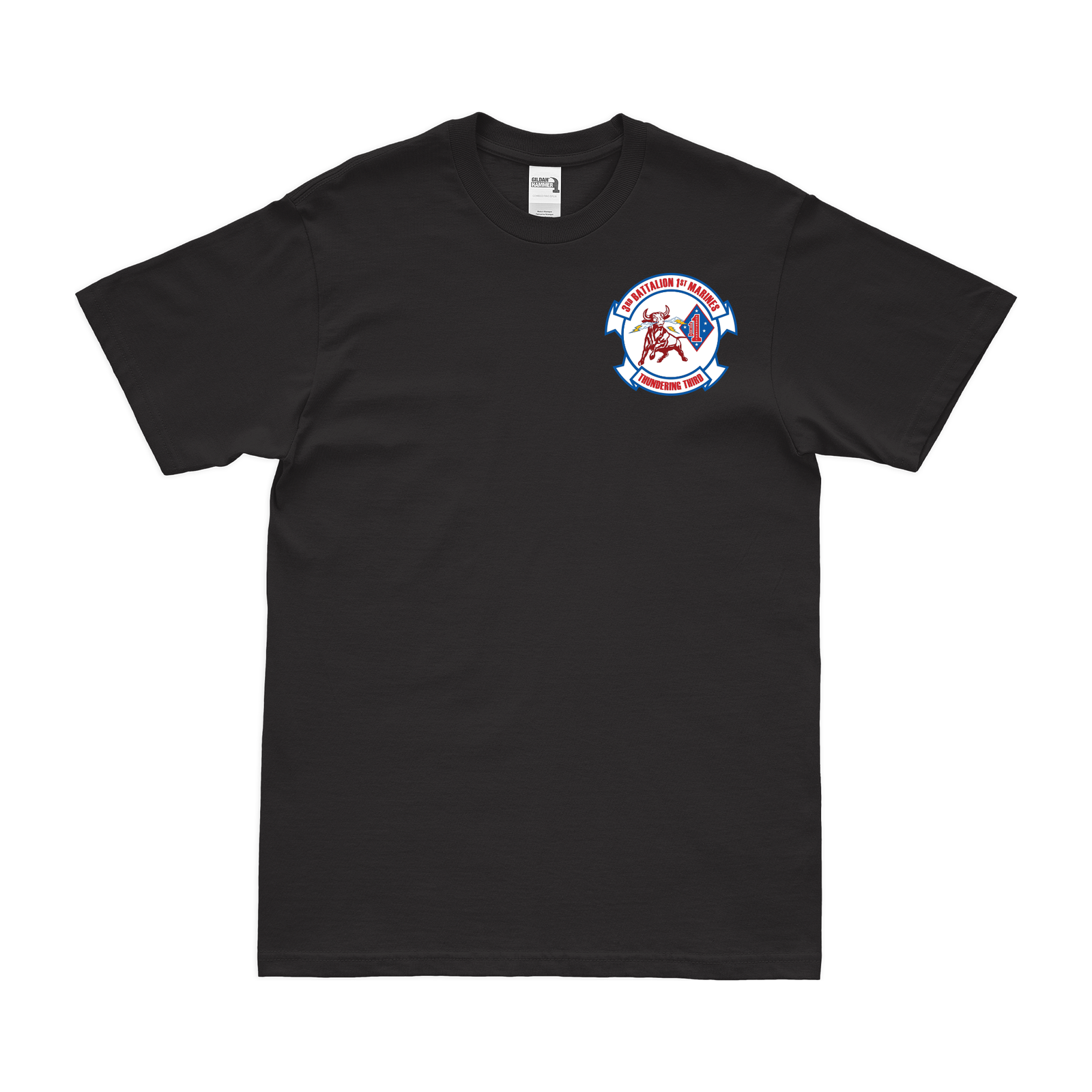 3/1 Marines Logo Left Chest Emblem T-Shirt Tactically Acquired Small Black 