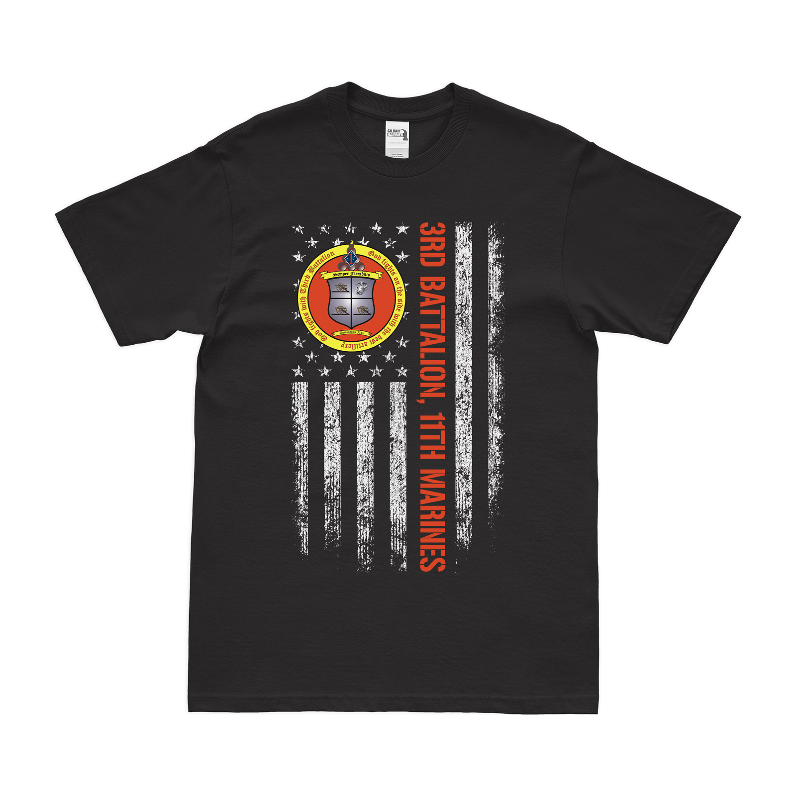 3/11 Marines American Flag T-Shirt Tactically Acquired Black Small 