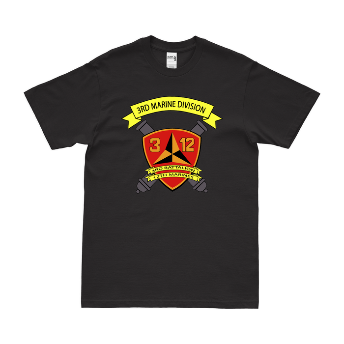 3rd Bn 12th Marines (3/12 Marines) Unit Logo T-Shirt Tactically Acquired Black Clean Small