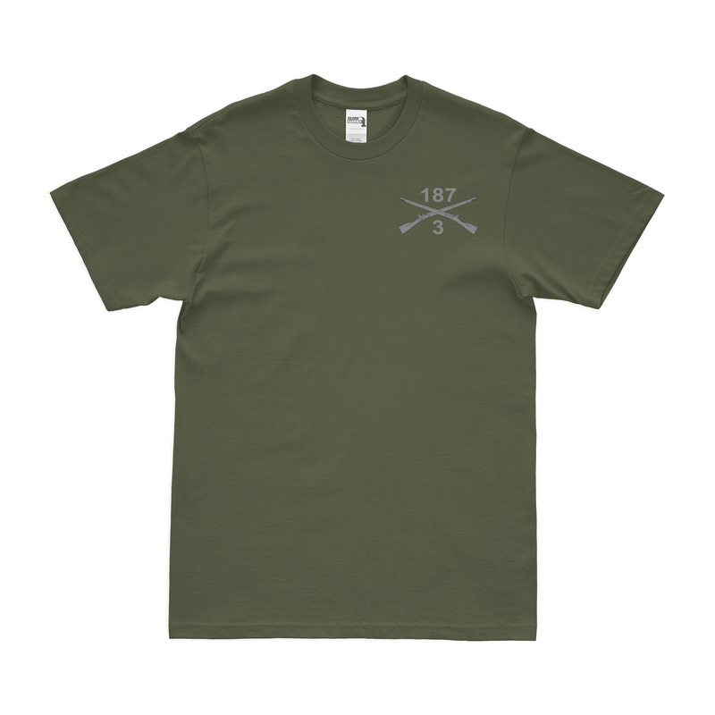 3-187 Infantry Regiment Left Chest Crossed Rifles T-Shirt