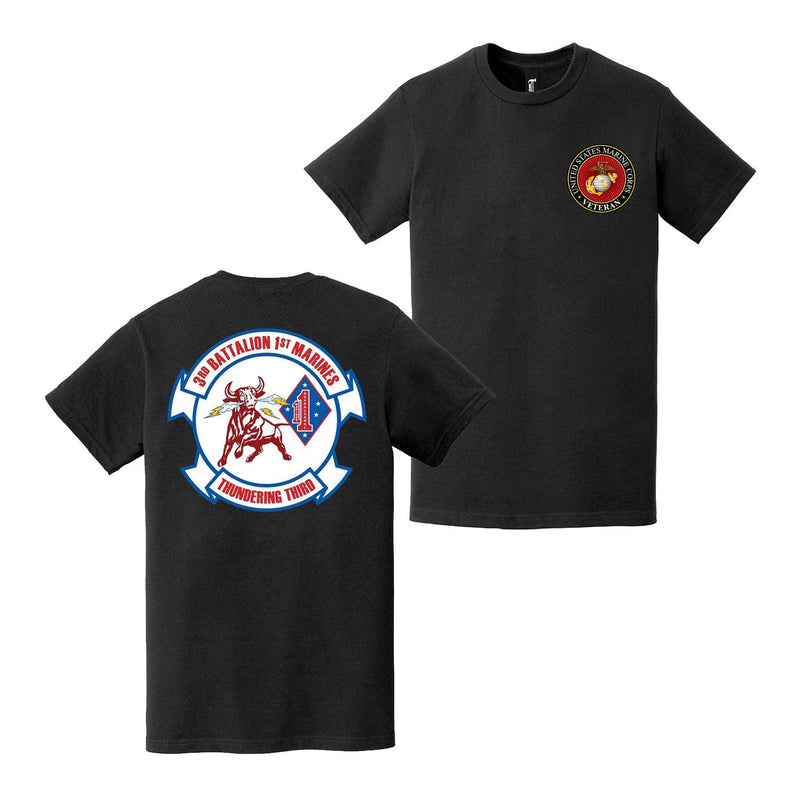 Double-Sided 3/1 Marines Logo USMC Veteran T-Shirt