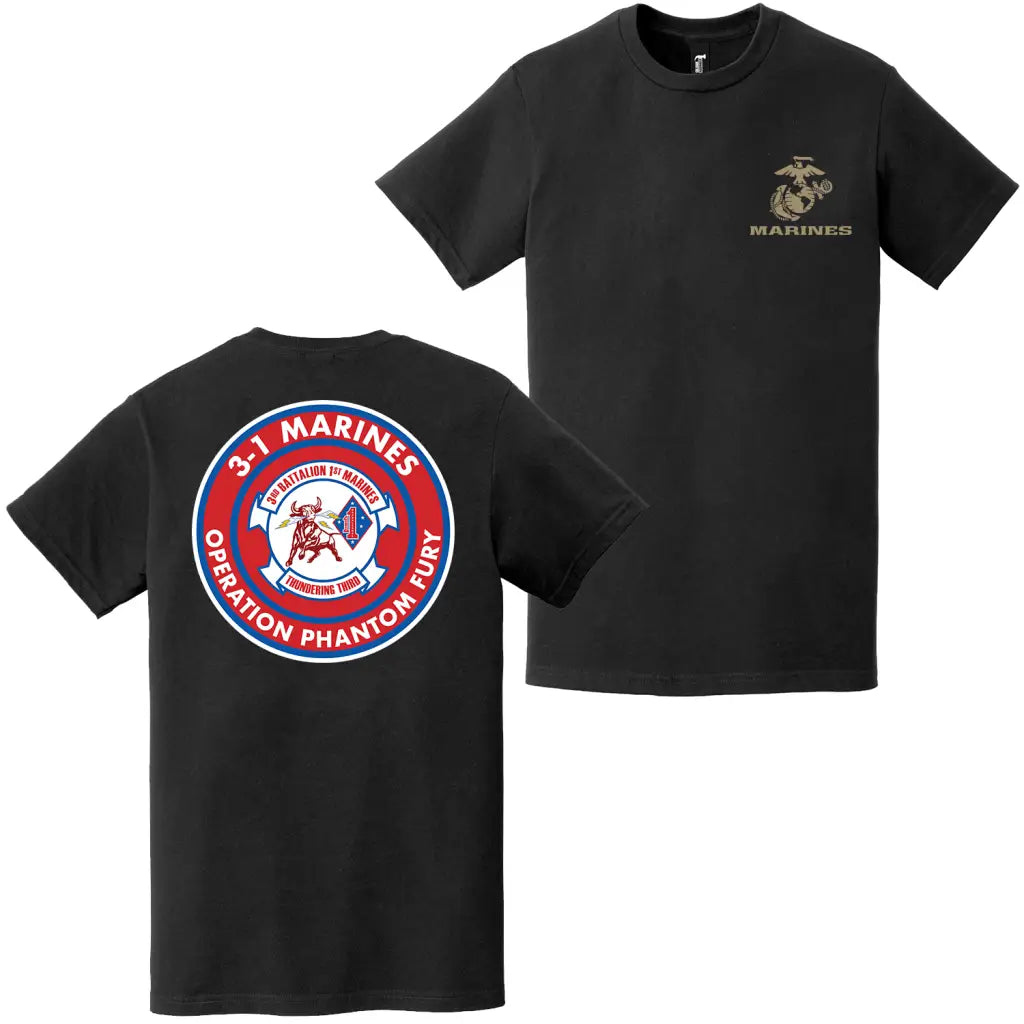 Double-Sided 3/1 Marines Operation Phantom Fury T-Shirt Tactically Acquired   