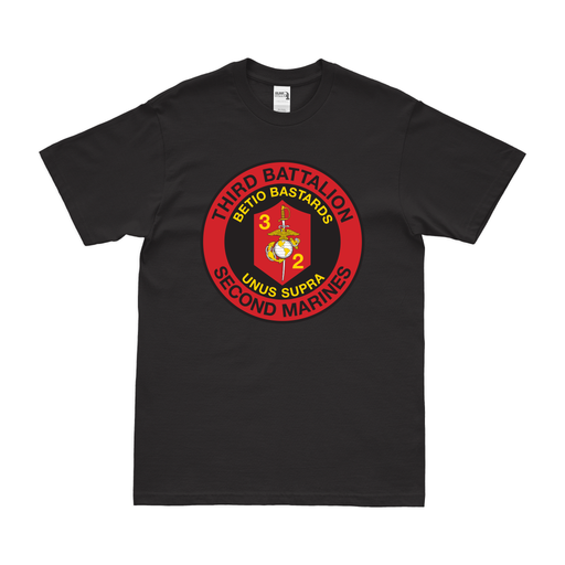 3rd Bn 2nd Marines (3/2 Marines) Logo Emblem T-Shirt Tactically Acquired Small Black 