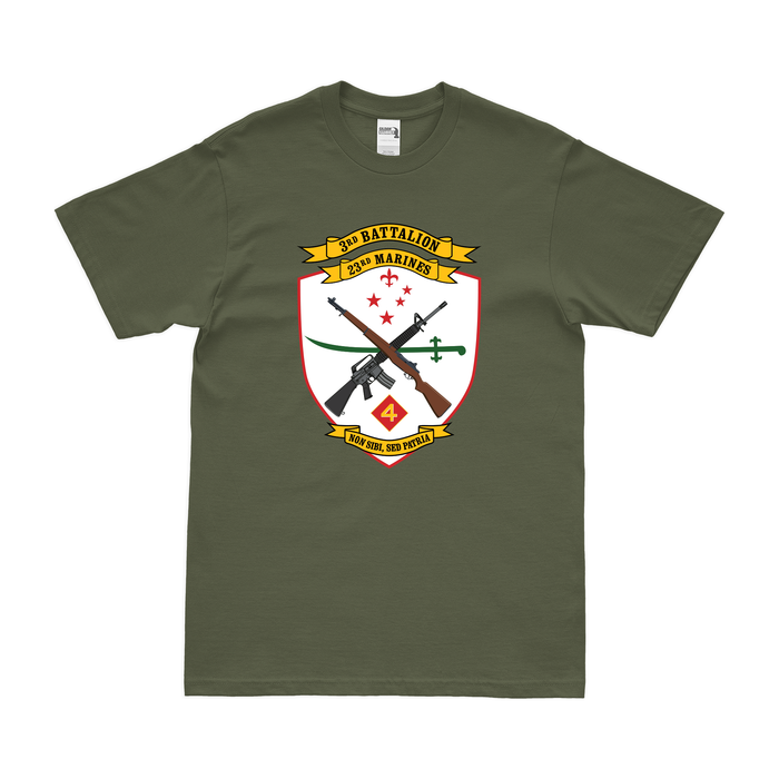 3/23 Marines Unit Logo Emblem T-Shirt Tactically Acquired Military Green Clean Small