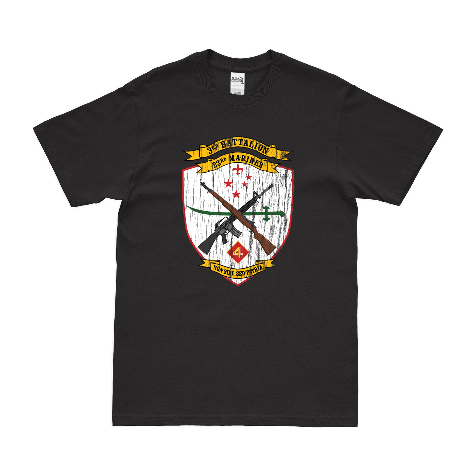 3/23 Marines Unit Logo Emblem T-Shirt Tactically Acquired Black Distressed Small