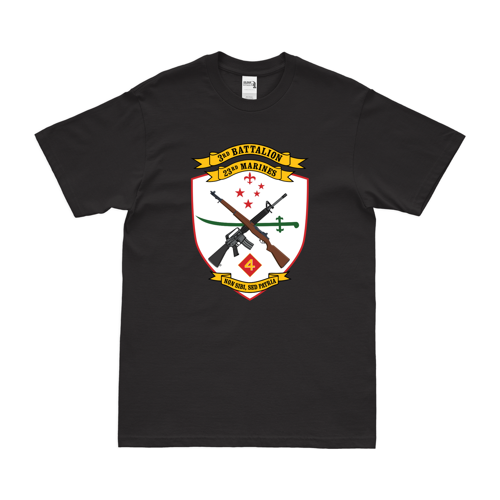 3/23 Marines Unit Logo Emblem T-Shirt Tactically Acquired Black Clean Small
