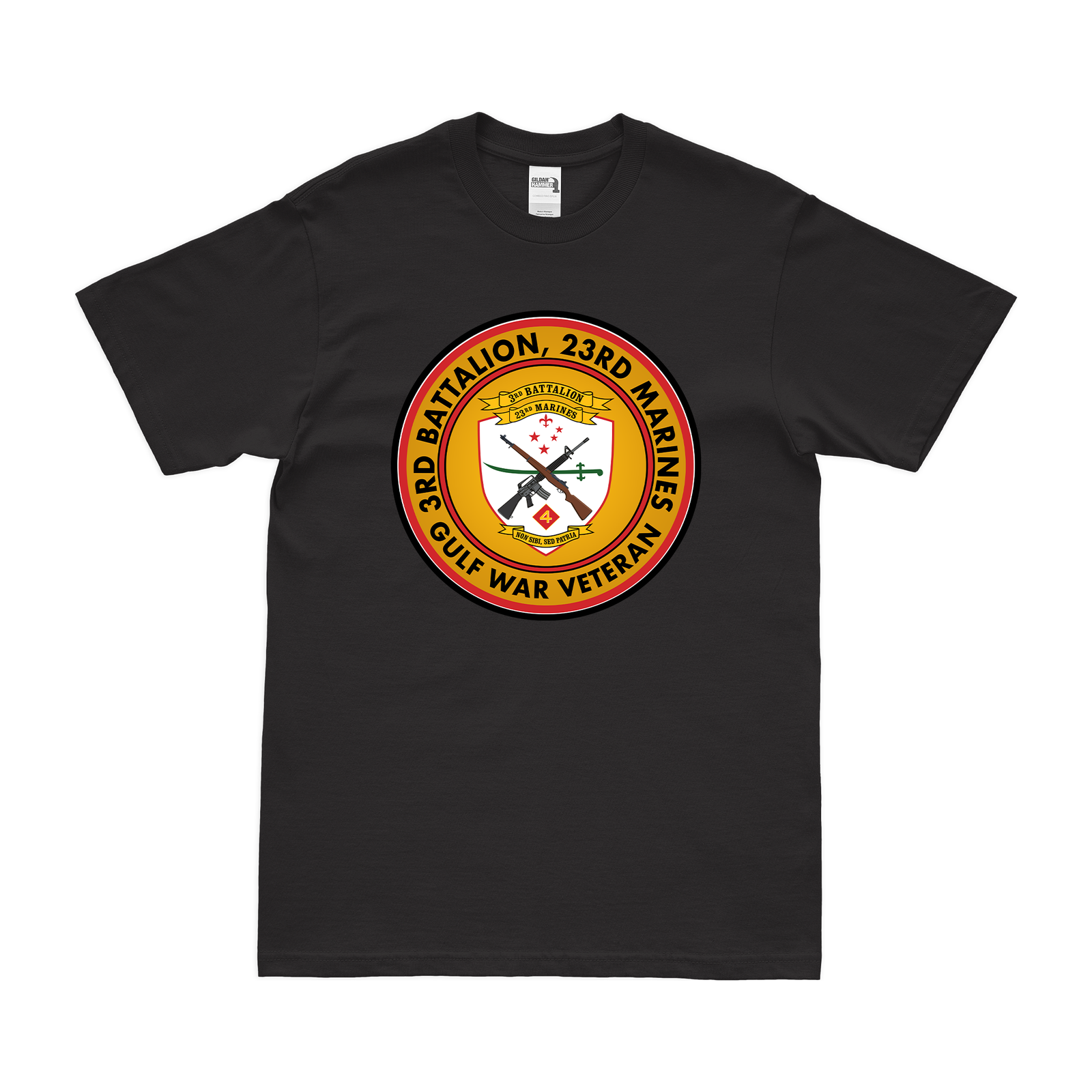 3-23 Marines Gulf War Veteran T-Shirt Tactically Acquired Black Clean Small