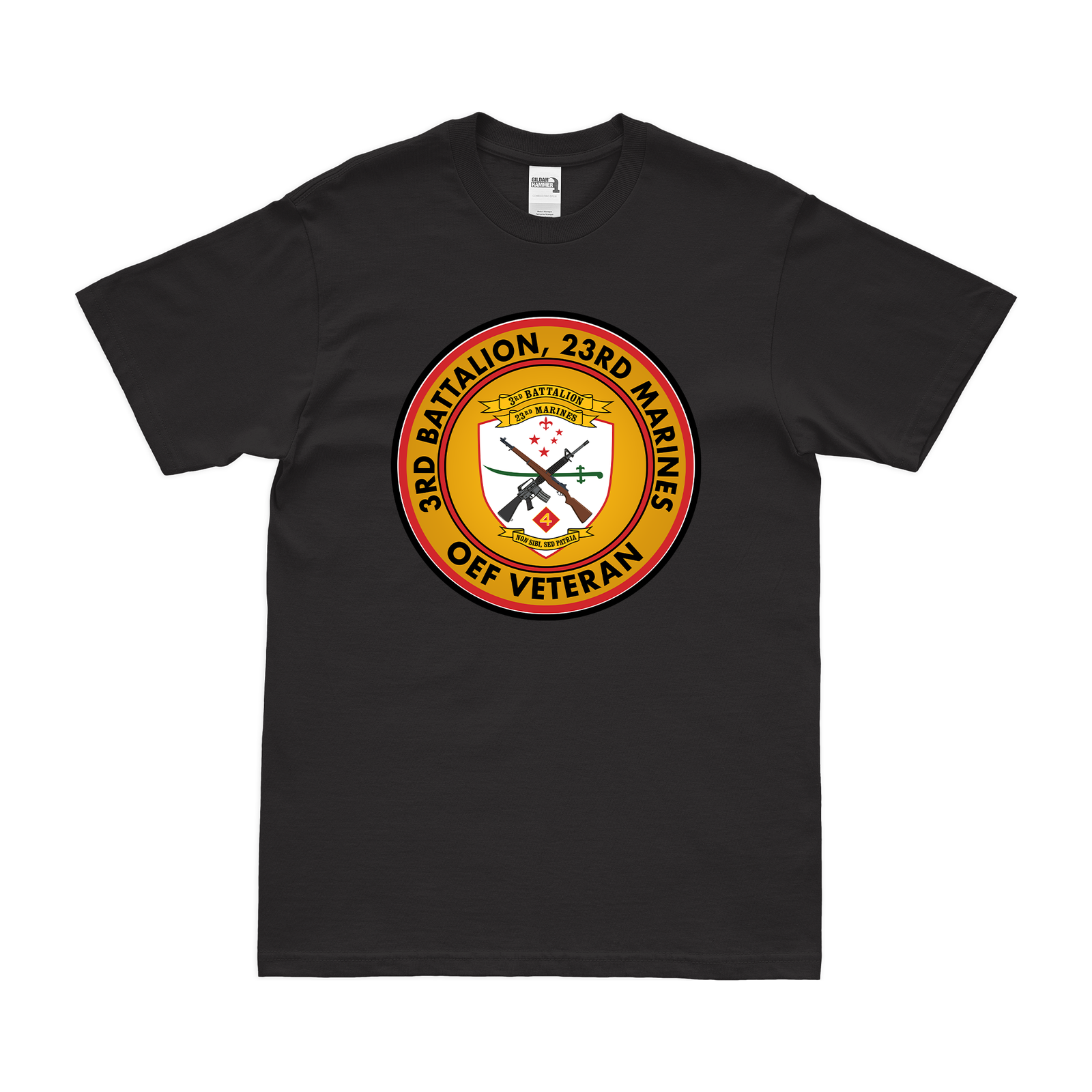 3-23 Marines OEF Veteran T-Shirt Tactically Acquired Black Clean Small