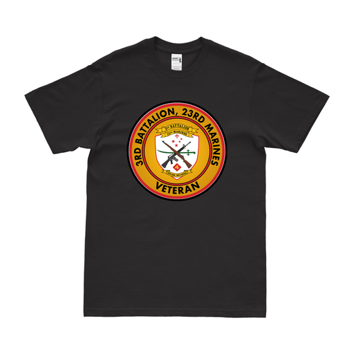 3-23 Marines Veteran T-Shirt Tactically Acquired Black Clean Small
