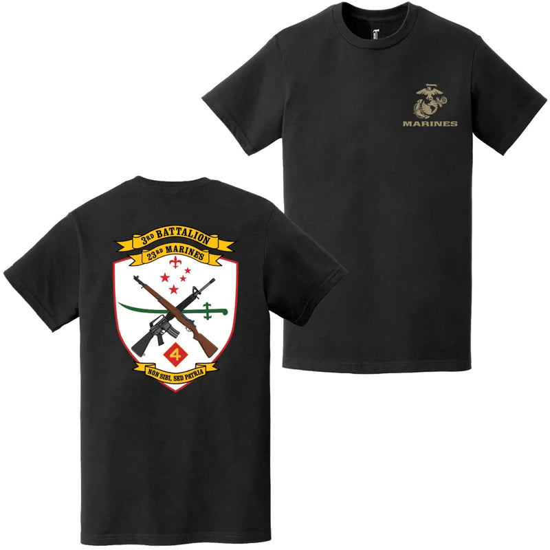 Double-Sided 3/23 Marines Unit Logo EGA T-Shirt
