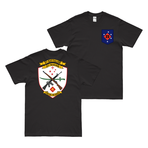 Double-Sided 3-23 Marines 23rd Marine Regiment T-Shirt Tactically Acquired Black Small 
