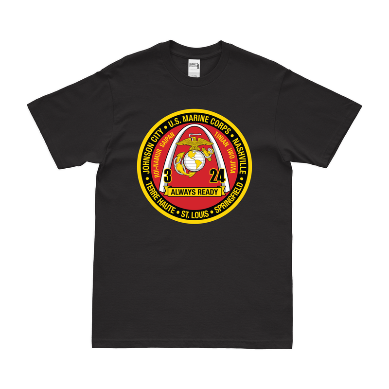 3rd Bn 24th Marines (3/24 Marines) Logo Emblem T-Shirt