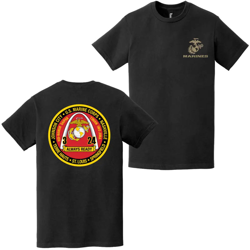 Double-Sided 3/24 Marines Unit Logo EGA T-Shirt