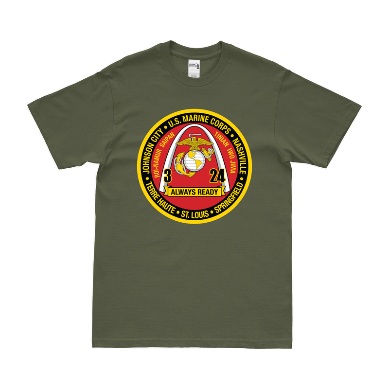 3rd Bn 24th Marines (3/24 Marines) Logo Emblem T-Shirt
