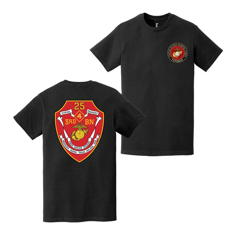 Double-Sided 3/25 Marines USMC Veteran T-Shirt