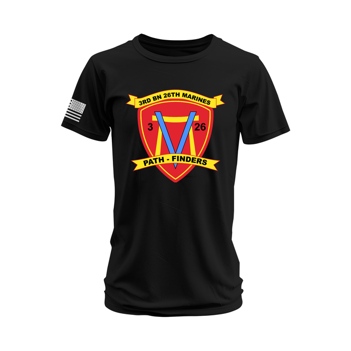 3rd Bn 26th Marines (3/26 Marines) Emblem T-Shirt Tactically Acquired Black Small 