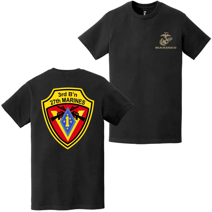 Double-Sided 3/27 Marines Unit Logo EGA T-Shirt Tactically Acquired   