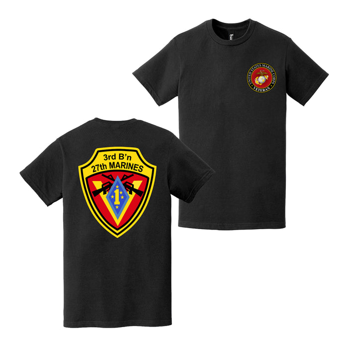 Double-Sided 3/27 Marines USMC Veteran T-Shirt Tactically Acquired   