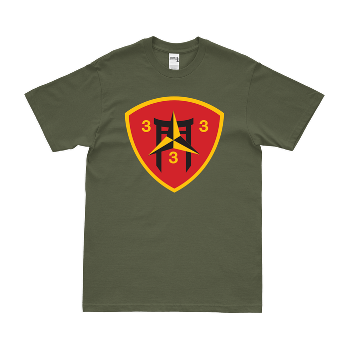 3rd Bn 3rd Marines (3/3 Marines) Logo Emblem T-Shirt Tactically Acquired Small Military Green 