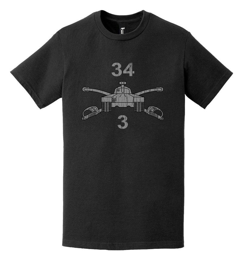 Distressed U.S. Army 3-34 Armor Regiment Logo T-Shirt