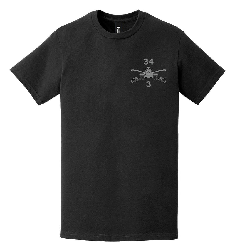 U.S. Army 3-34 Armor Left Chest Logo T-Shirt