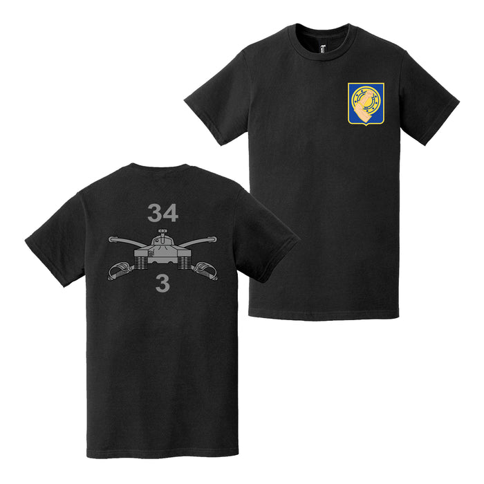 Double-Sided 3-34 Armor Regiment T-Shirt Tactically Acquired   