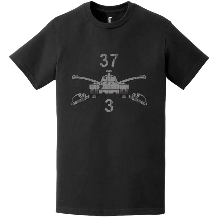 3-37 Armor Regiment Distressed Logo Emblem Insignia T-Shirt Tactically Acquired   
