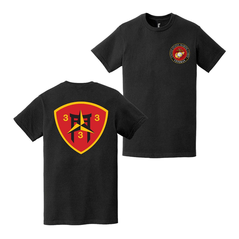 Double-Sided 3/3 Marines Logo USMC Veteran T-Shirt