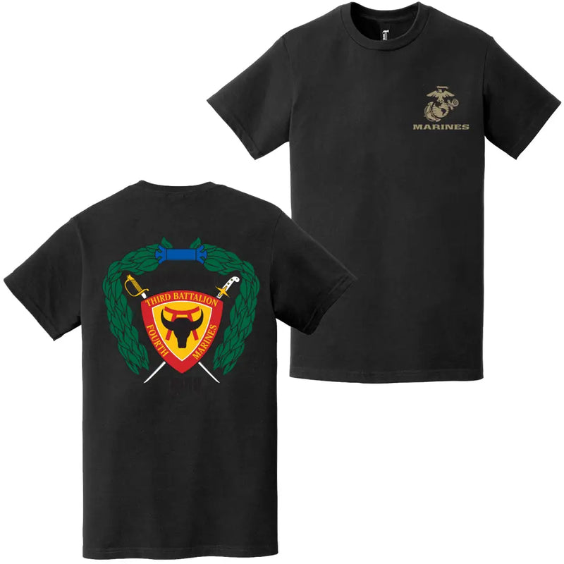 Double-Sided 3/4 Marines Unit Logo EGA T-Shirt