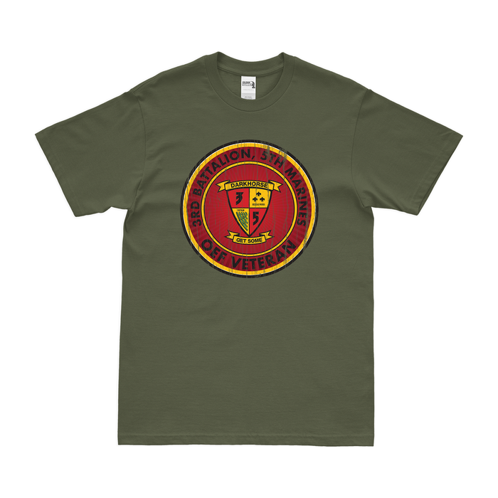 3/5 Marines OEF Veteran T-Shirt Tactically Acquired Military Green Distressed Small