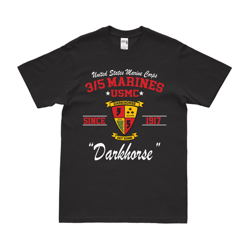 3/5 Marines "Darkhorse" Since 1917 USMC Legacy T-Shirt Tactically Acquired Black Clean Small