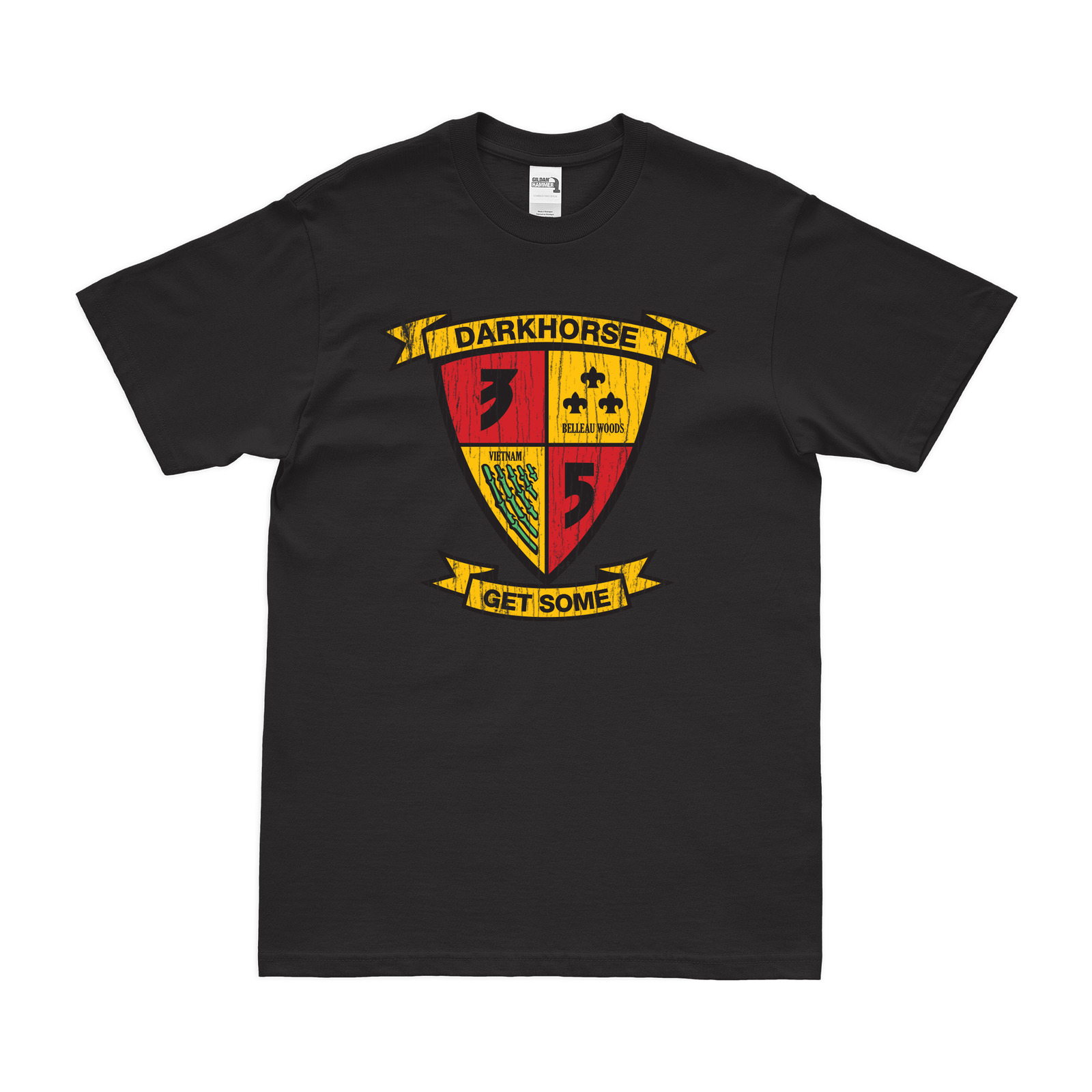 3rd Battalion 5th Marines (3/5) Logo Emblem T-Shirt Tactically Acquired Black Distressed Small