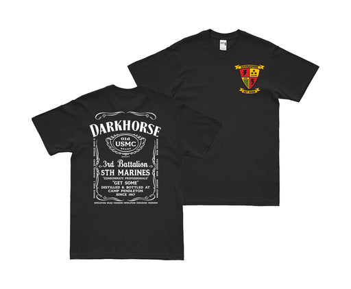 3/5 Marines "Darkhorse" Whiskey Label T-Shirt Tactically Acquired Black Small 
