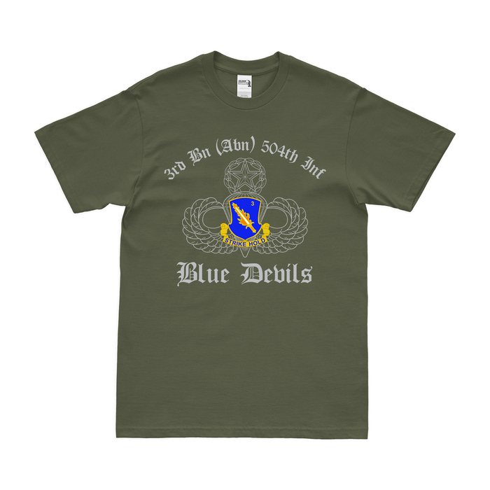 3-504 Infantry Regiment Airborne Jump Wings T-Shirt Tactically Acquired Military Green Clean Small