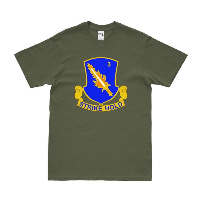 3-504 Infantry Regiment Logo T-Shirt Tactically Acquired Military Green Clean Small