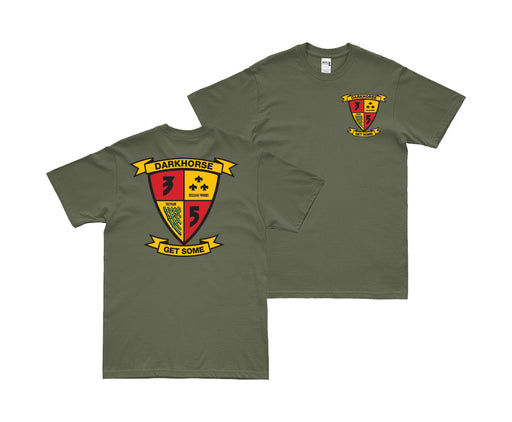 Double-Sided 3/5 Marines 'Darkhorse' Logo Emblem T-Shirt Tactically Acquired Military Green Small 