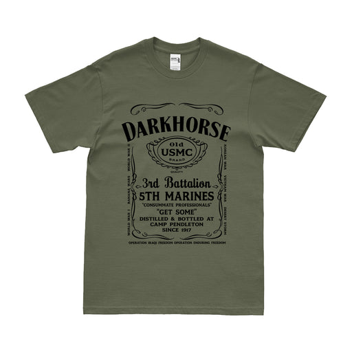 3rd Battalion 5th Marines (3/5 Marines) Whiskey Label T-Shirt Tactically Acquired Military Green Small 