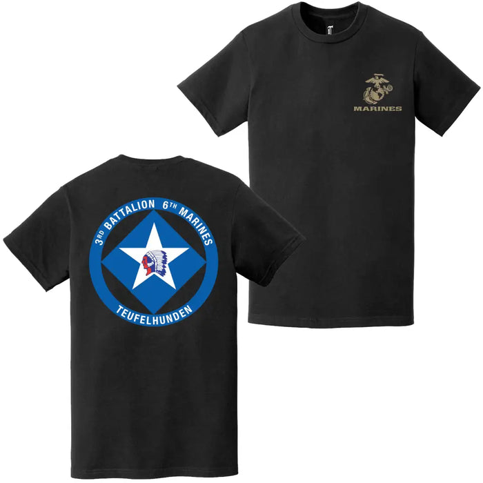 Double-Sided 3/6 Marines Unit Logo EGA T-Shirt Tactically Acquired   
