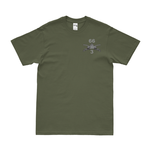 3-66 Armor Regiment Left Chest Branch Emblem T-Shirt Tactically Acquired Military Green Small 